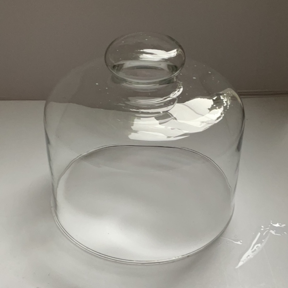 Small lightweight clear glass dome